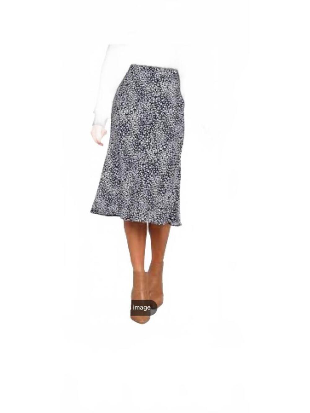 Petal + Pup Navy and White Printed Lined Flowy Midi Skirt Office Size 6